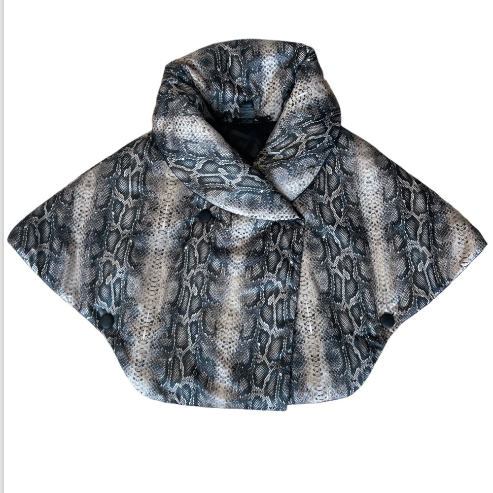 Lauren Vidal Cropped Poncho w/button sleeves Plush Python Jacket Sz Medium